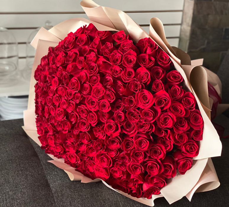 200 Red Roses Hand-Crafted Bouquet