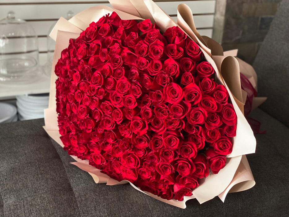 200 Red Roses Hand-Crafted Bouquet