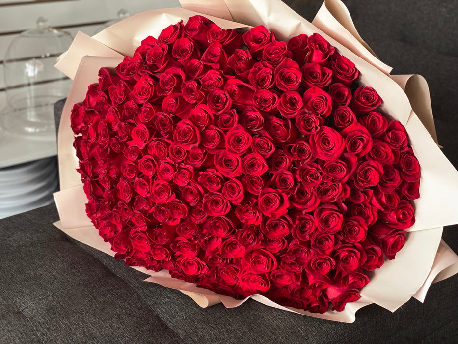 200 Red Roses Hand-Crafted Bouquet