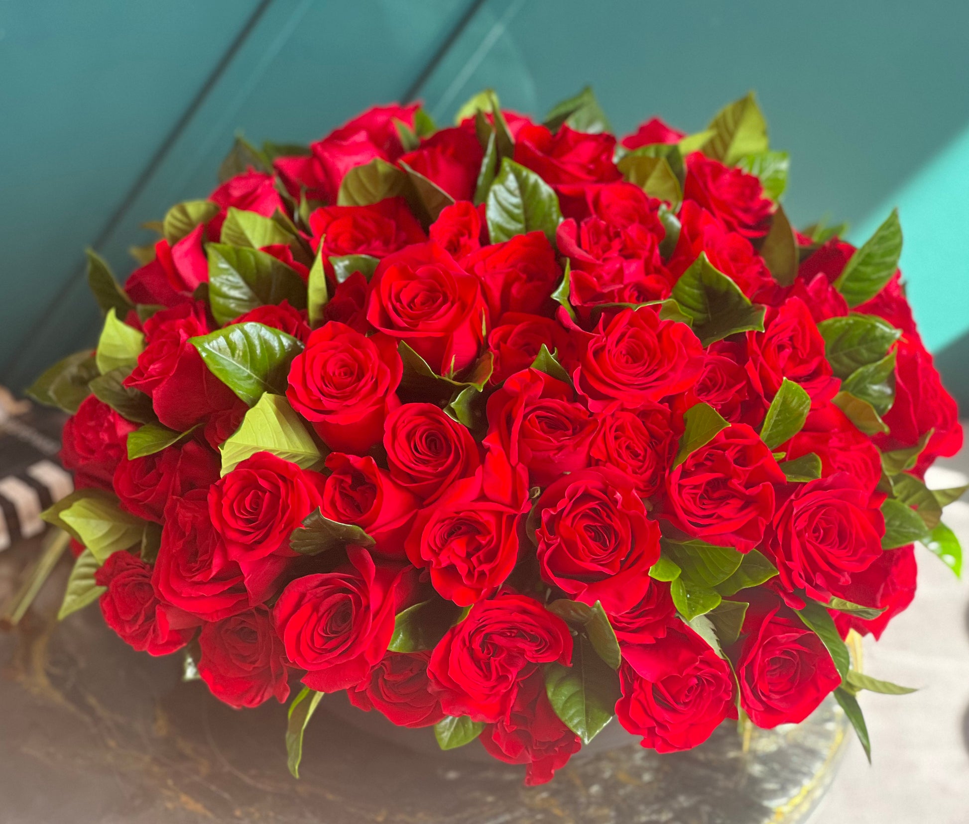 100 red roses for proposal Miami