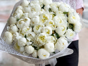 100 white peonies bouquet Miami