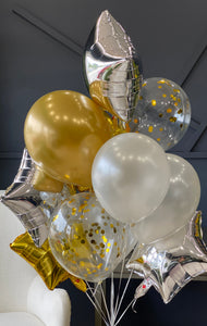 12 foil and latex balloons arranged by Luxury Flowers Miami