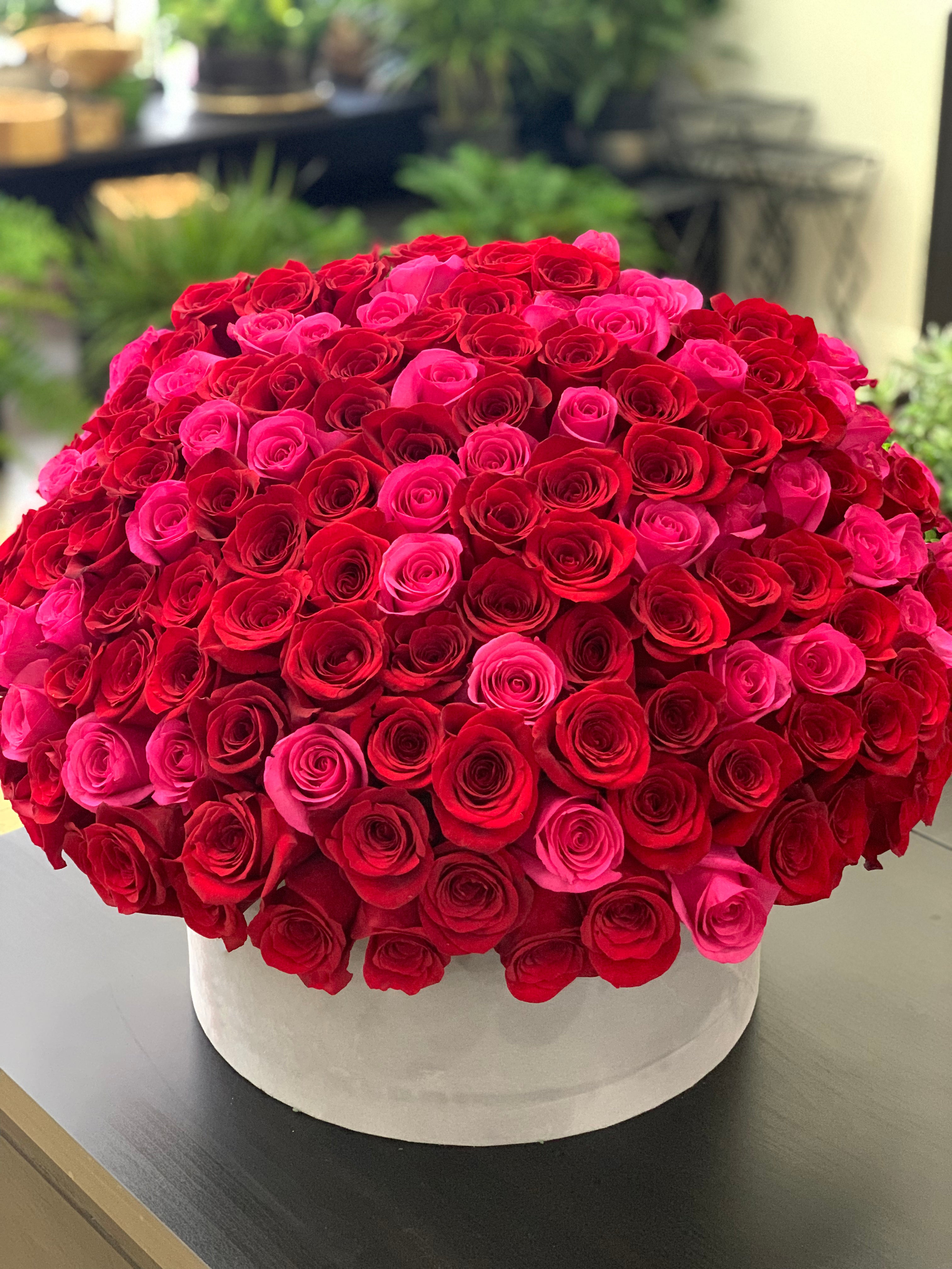 150 red and pink roses-luxury flowers miami