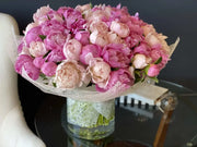 100 Peonies in Vase | Luxury Peony Arrangement buy online Luxury Flowers Miami