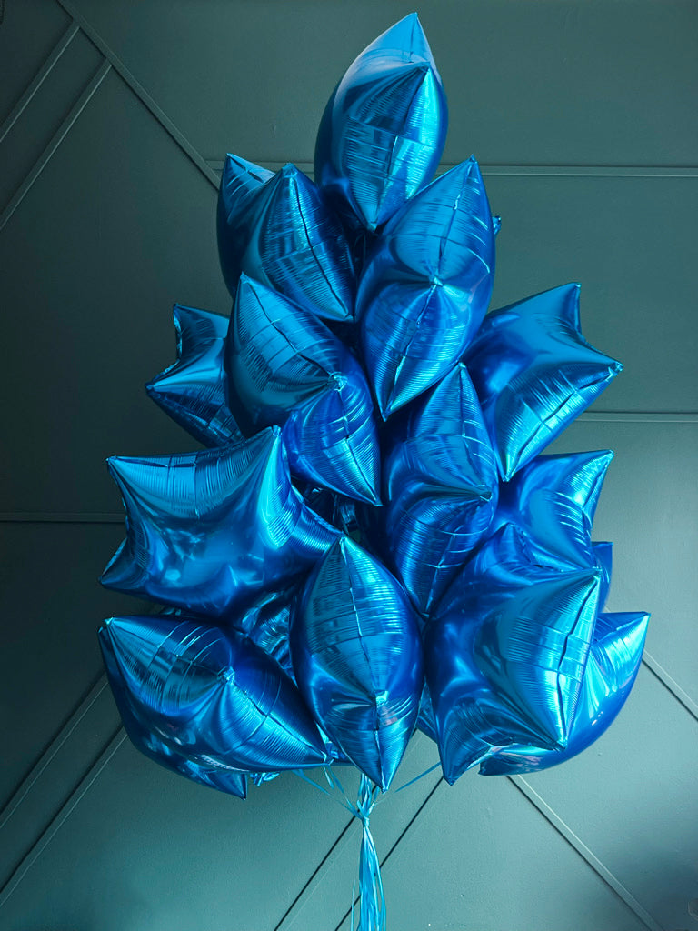 24 blue balloons bouquet for party and event decoration