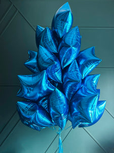 24 blue balloons bouquet for party and event decoration