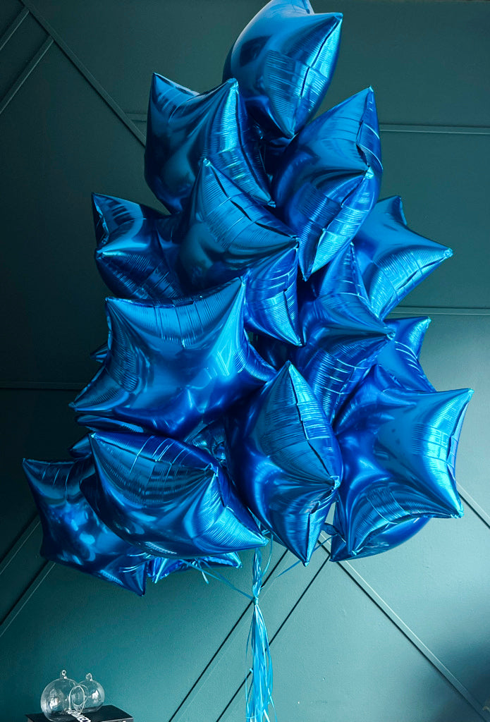 24 royal blue balloons bouquet for birthdays and graduation