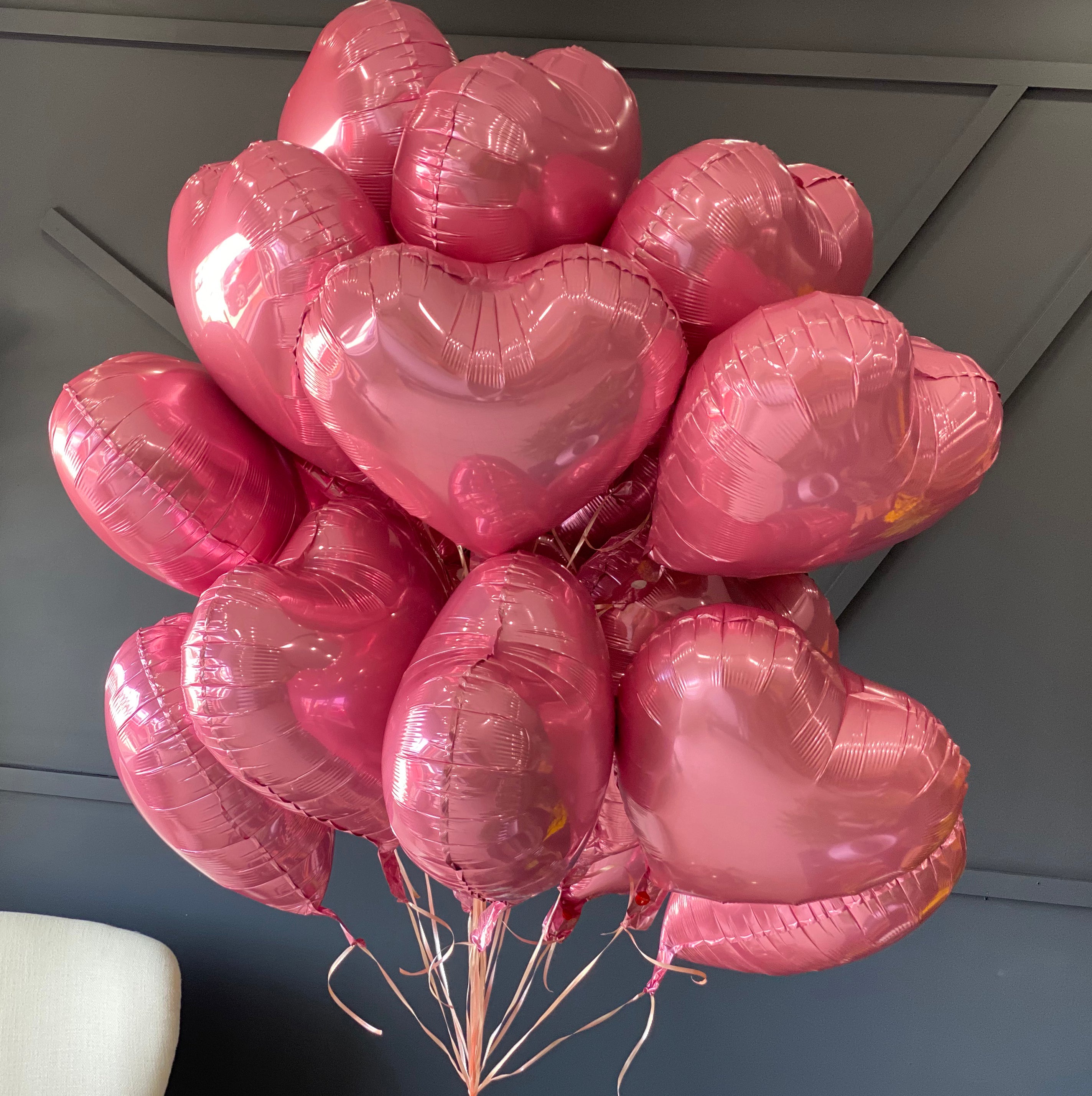 2 dozen pink heart balloon bouquet for delivery in Miami