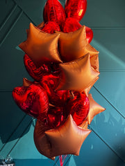 2 dozen red and bronze foil balloon bouquet by Luxury Flowers Miami