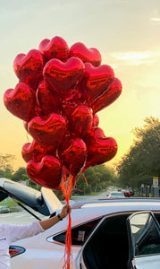 2 dozen red heart balloon bouquet for romantic delivery by Luxury Flowers Miami