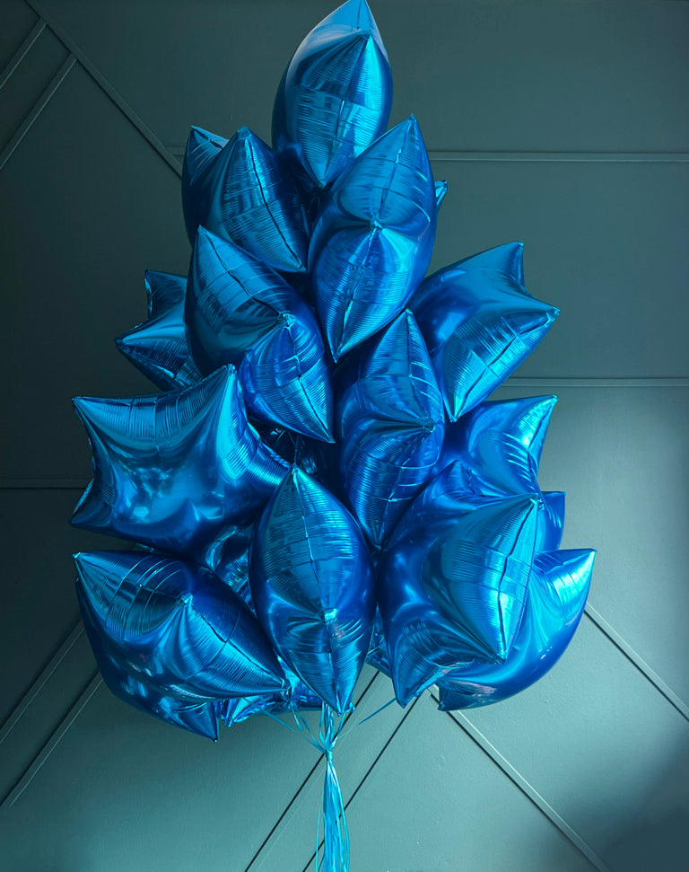 2 dozen royal blue balloons arranged by Luxury Flowers Miami