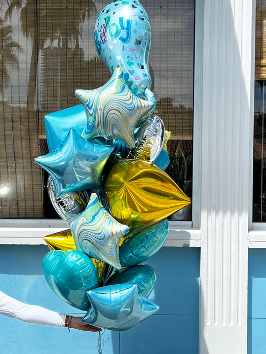 Large New Baby Boy Balloon Bouquet
