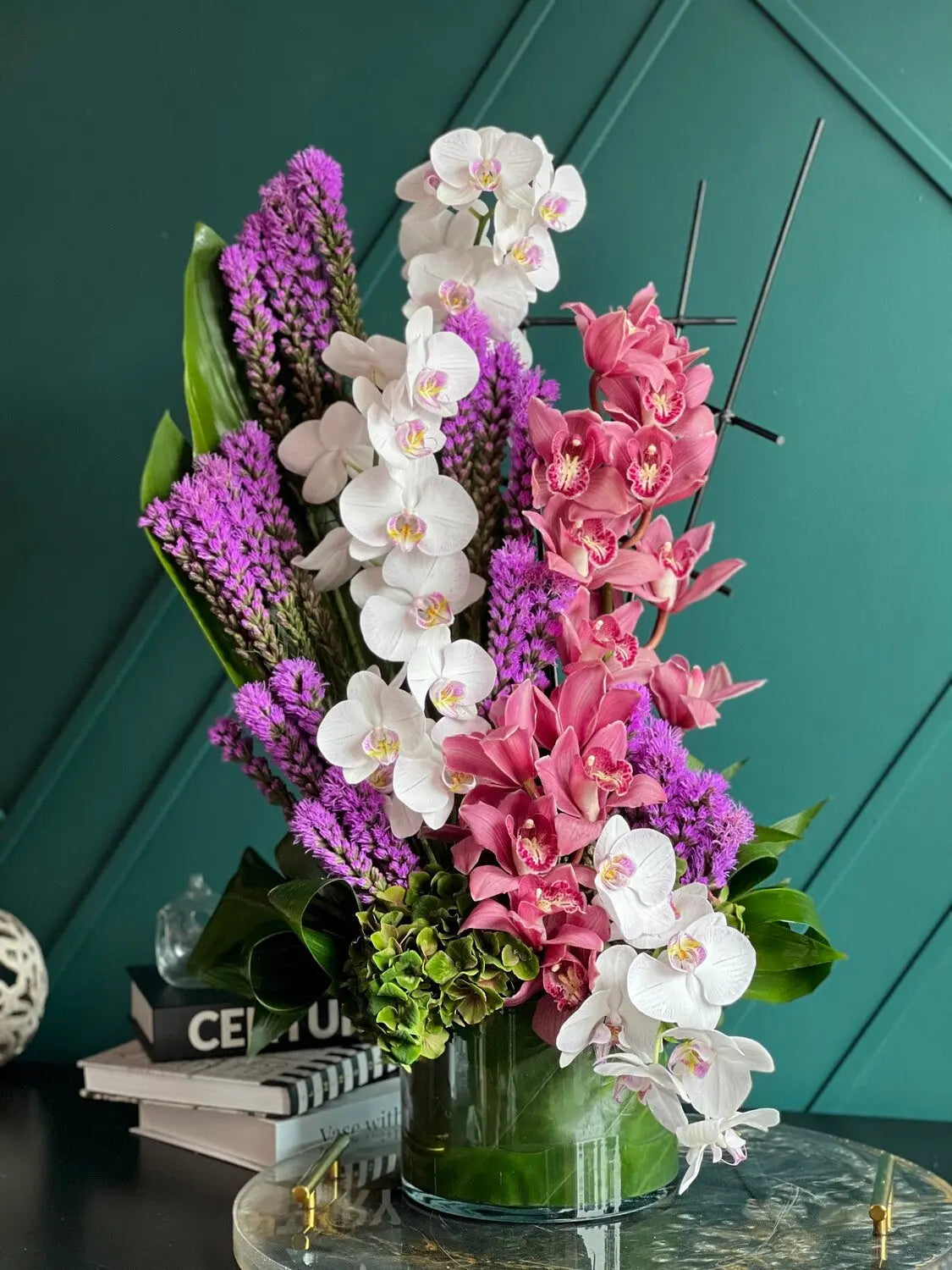 Modern Orchid Masterpiece | Luxury Tall Floral Design buy online Luxury Flowers Miami