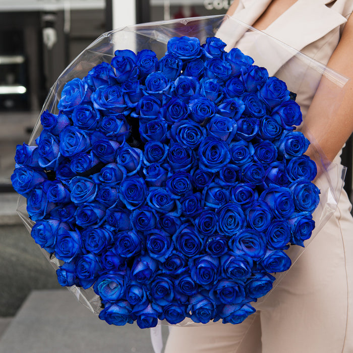 100 BLUE  ROSES BOUQUET