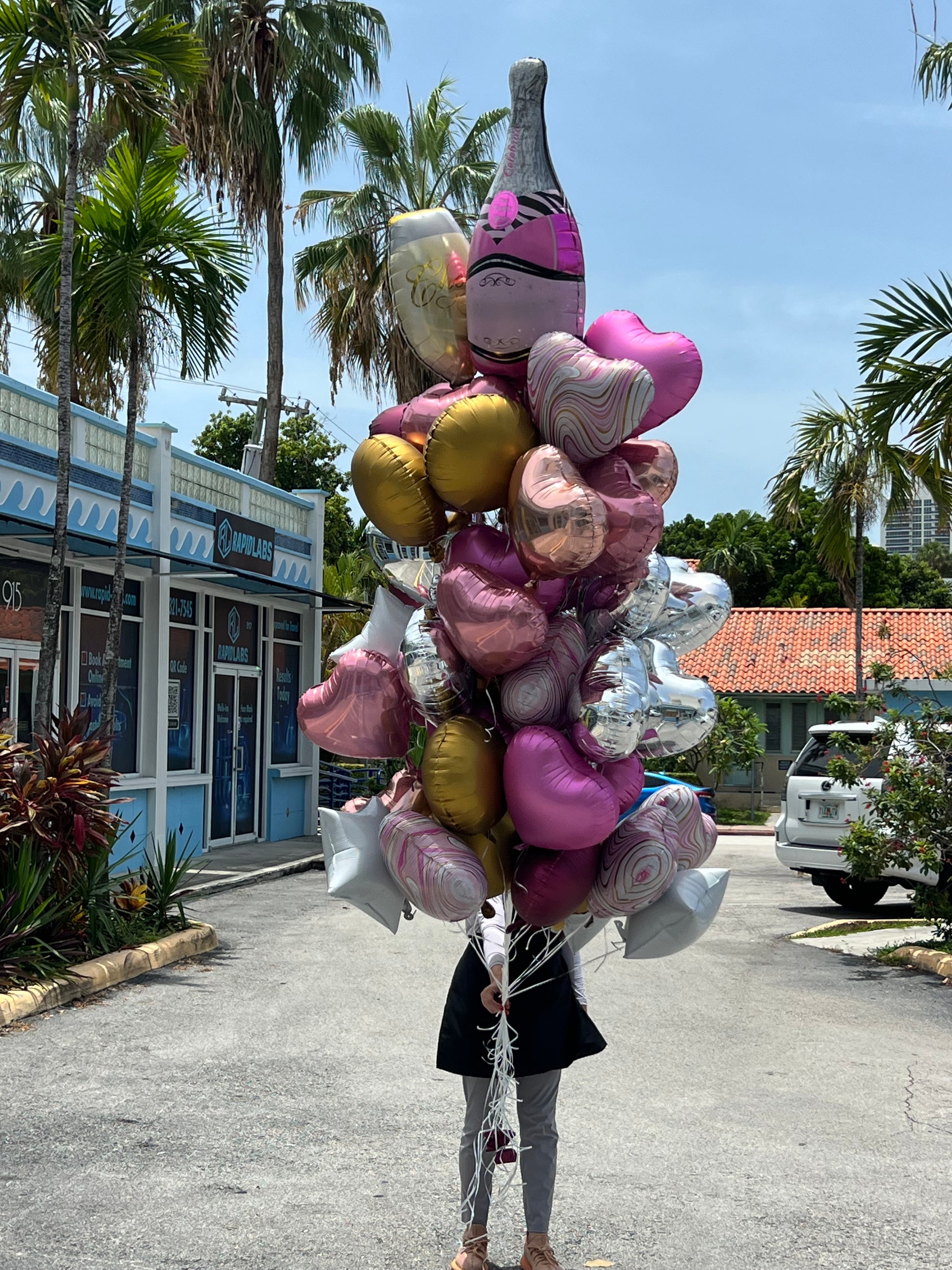 50 assorted birthday balloons luxury balloon bouquet Miami