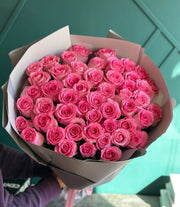 50 Pink Roses Handcrafted Bouquet – Luxury Flower Delivery Miami buy online Luxury Flowers Miami