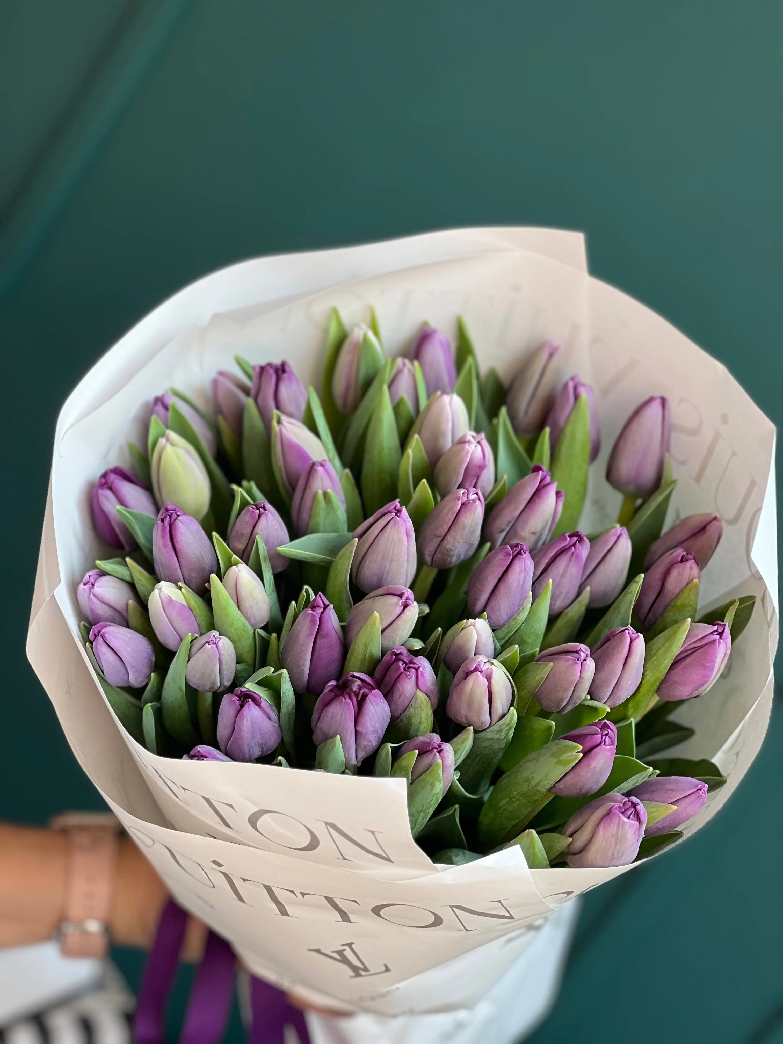 50 premium purple tulips Miami Beach