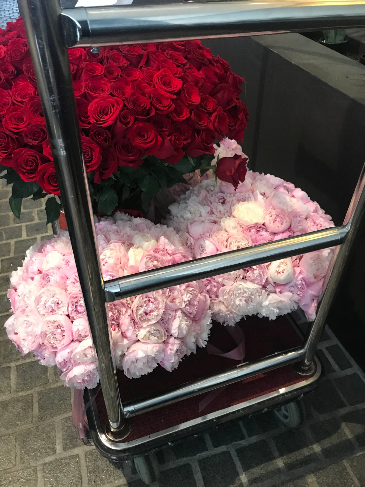 Fresh flowers prepared for delivery by Luxury Flowers Miami