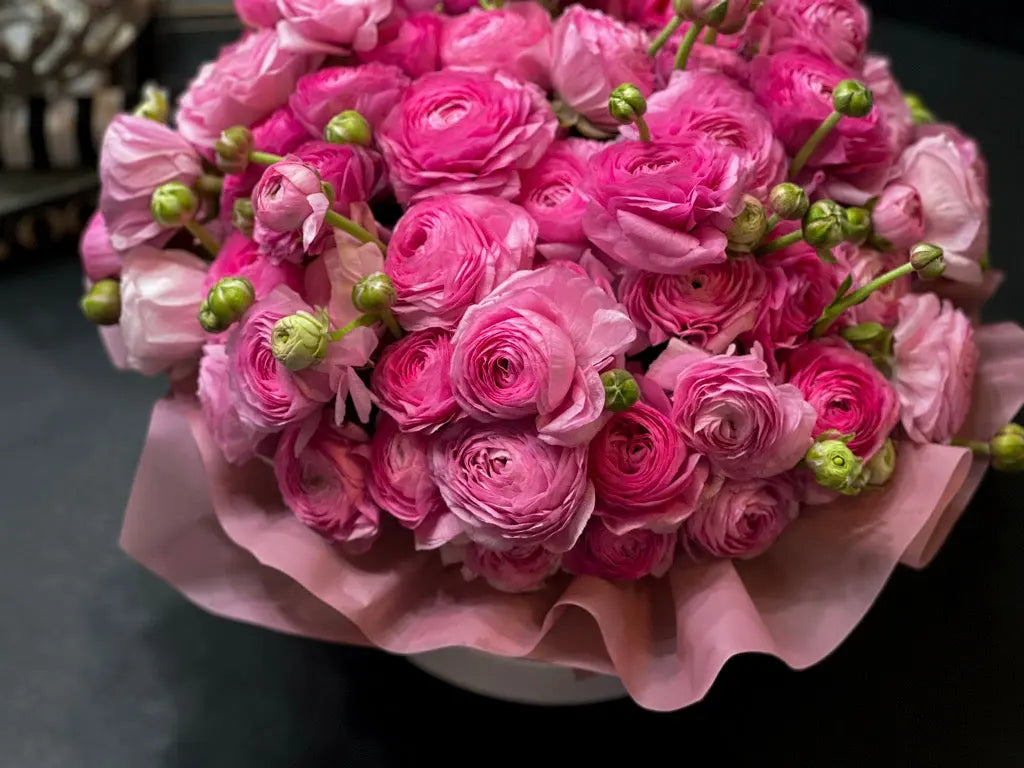 Love In The Air | Pink Ranunculus Arrangement buy online Luxury Flowers Miami