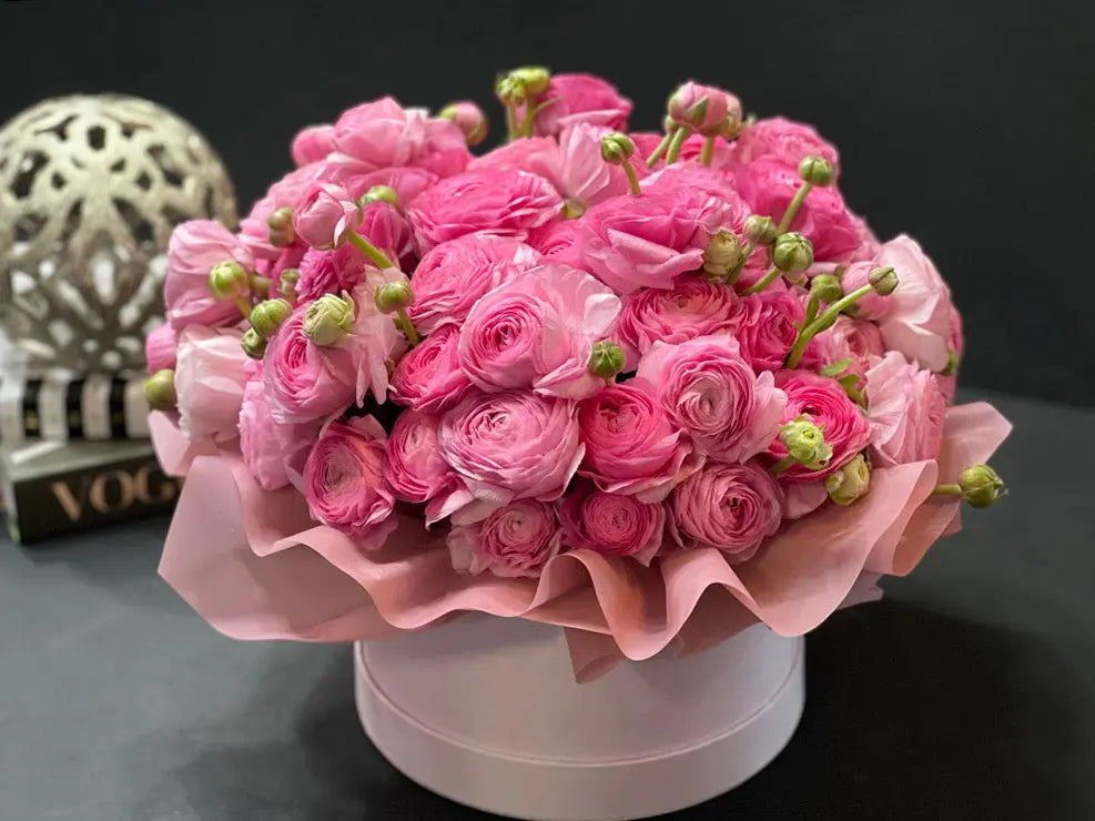 Love In The Air | Pink Ranunculus Arrangement buy online Luxury Flowers Miami