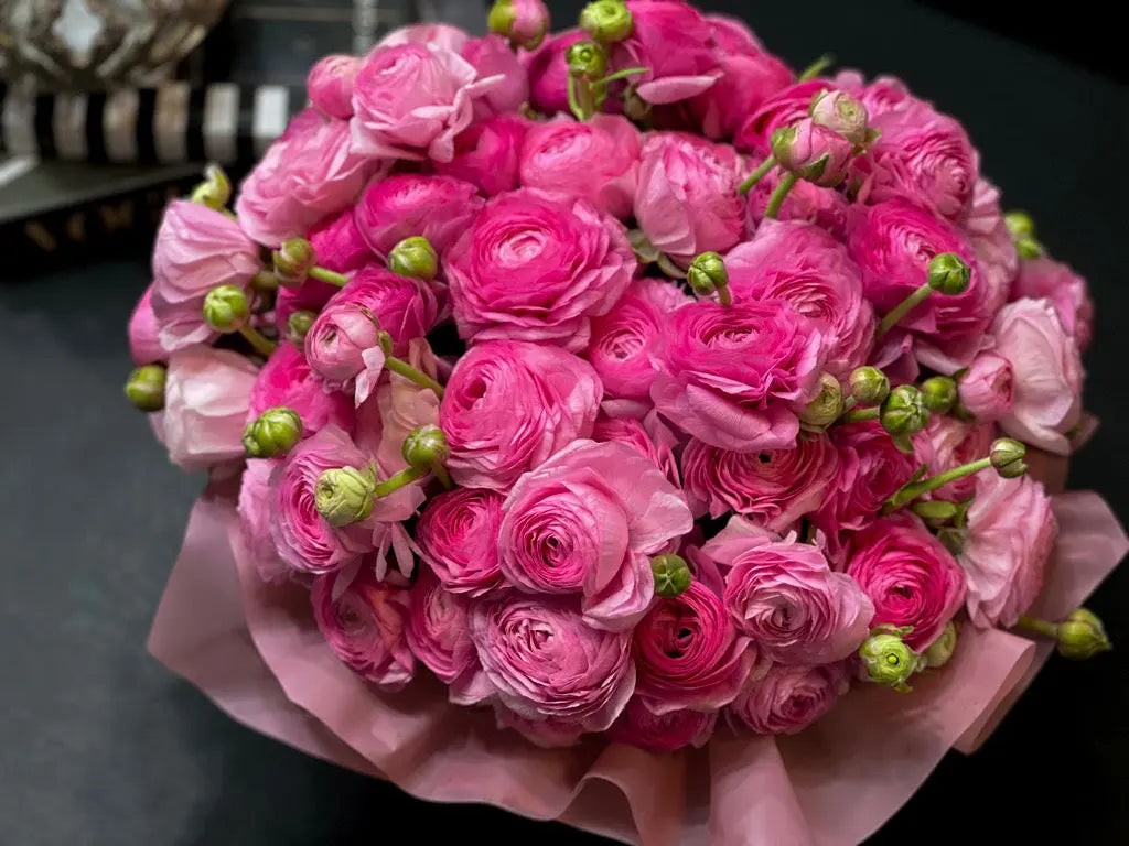 Love In The Air | Pink Ranunculus Arrangement buy online Luxury Flowers Miami