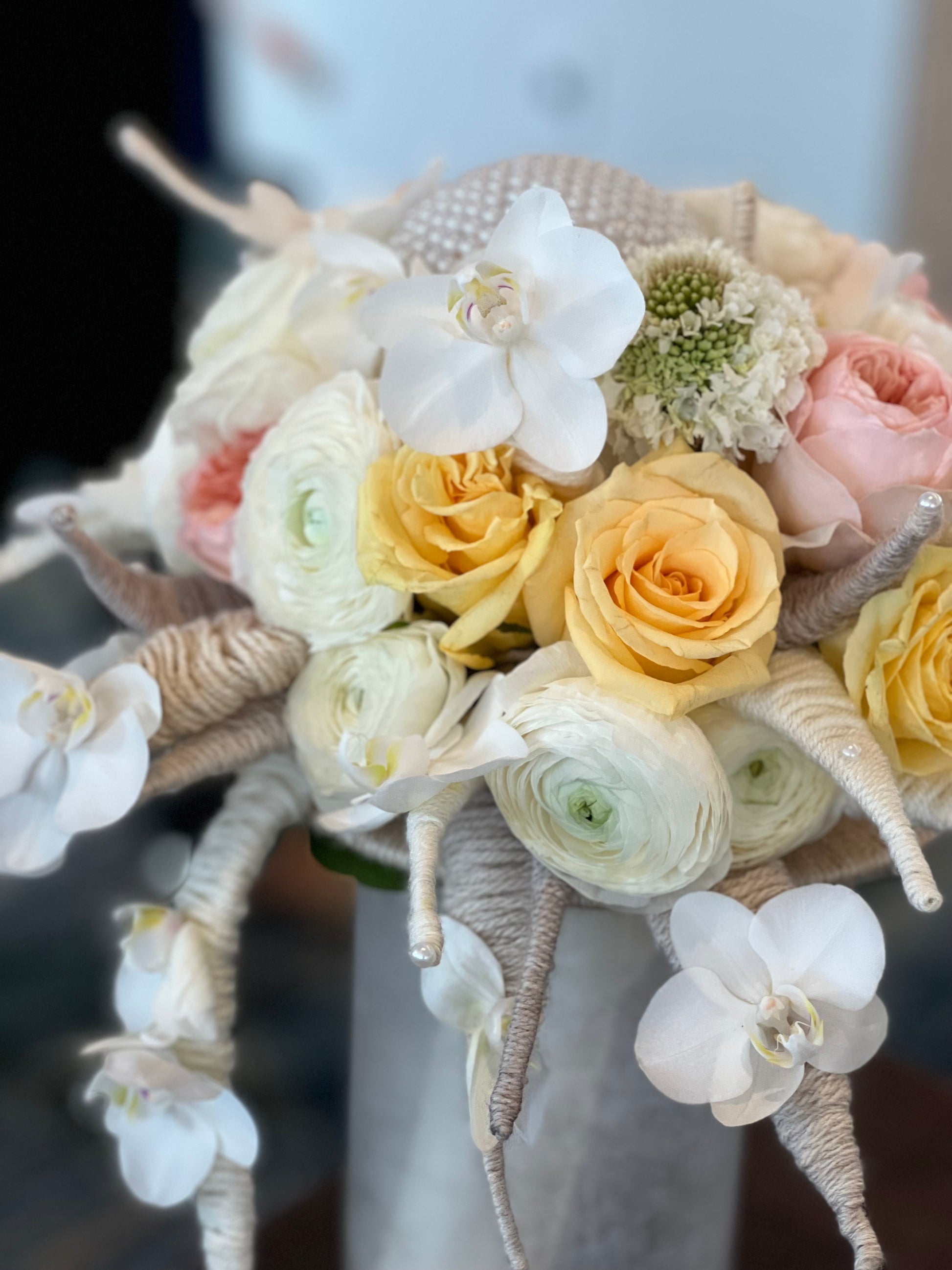 Artistic one-of-a-kind wedding bouquet for Miami bride