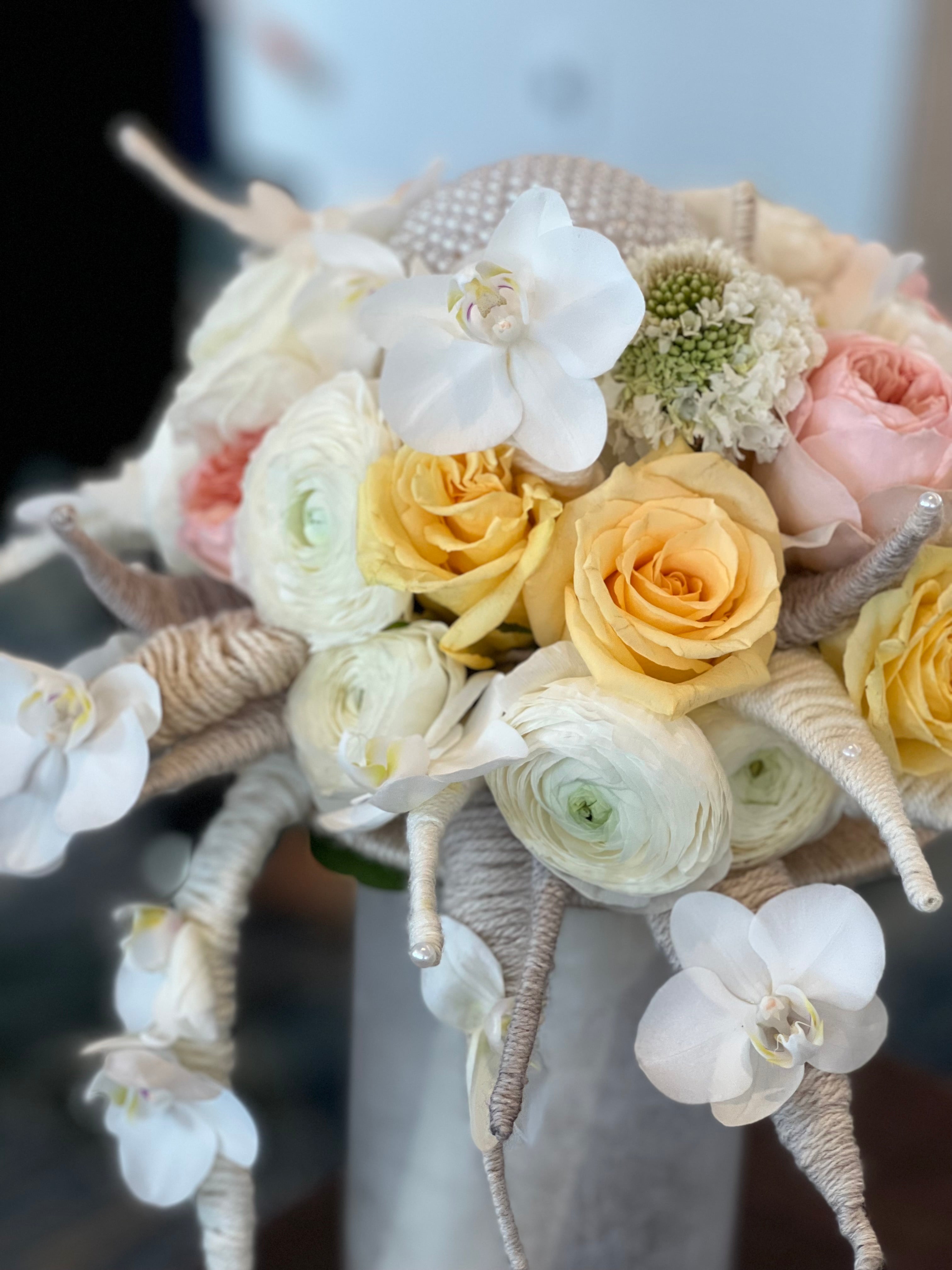 Artistic one-of-a-kind wedding bouquet for Miami bride
