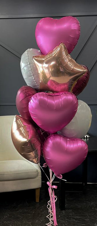 Assorted celebration balloons for birthdays anniversaries and showers