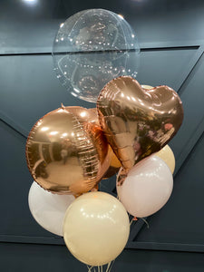 Balloon bouquet with 2 large top balloons for birthdays and events