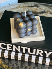 Charcoal bubble scented soy candle handmade in Miami