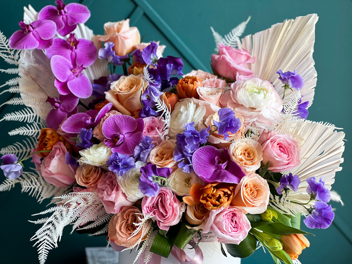 Designer orchid flower arrangement by Luxury Flowers Miami