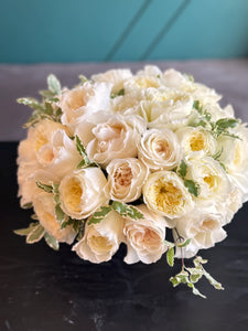 Elegant floral centerpiece with 36 premium garden roses