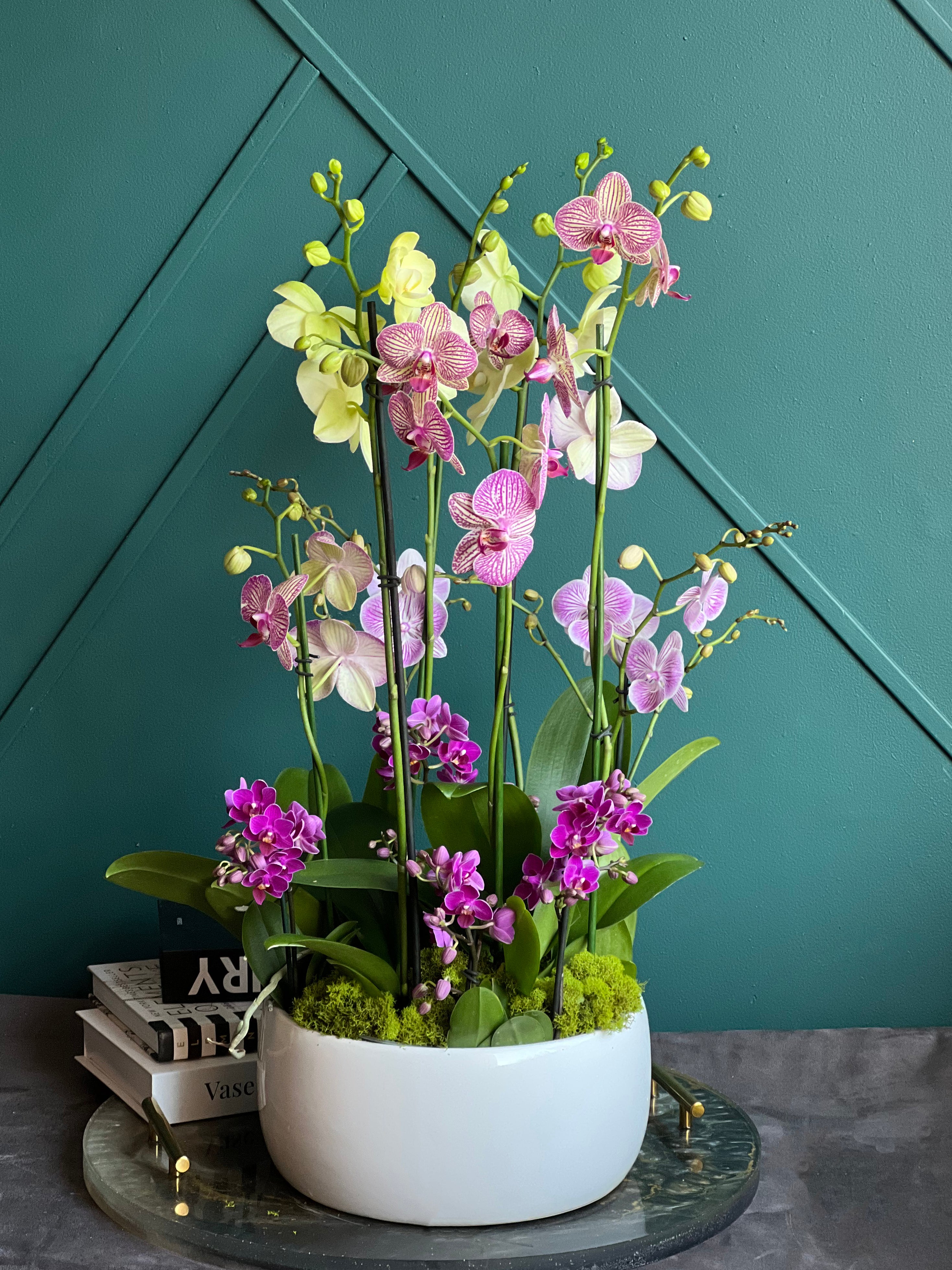 Elegant luxury orchid centerpiece for home or office décor
