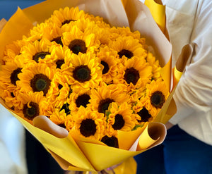 50 Sunflowers Bouquet in Miami | Luxury Flowers Miami