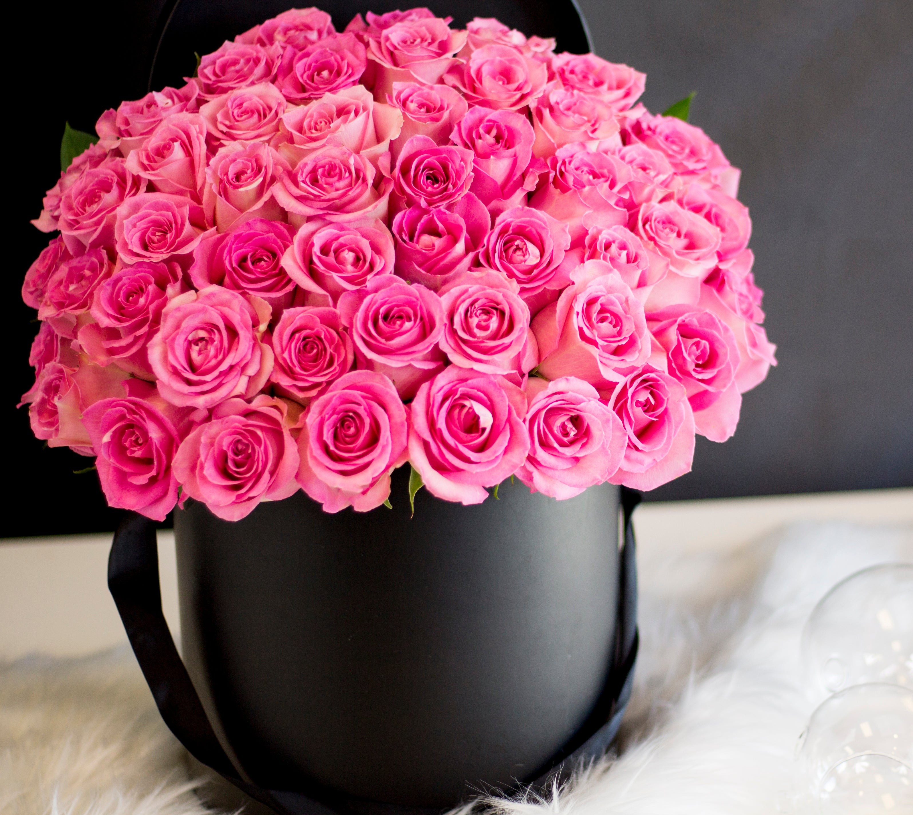 Four dozen pink roses luxury flower arrangement