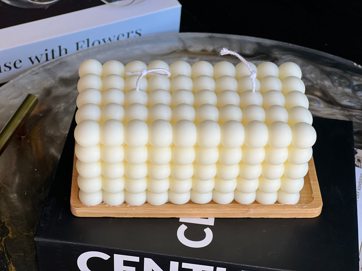 Hand-made sculptural bubble candle by Luxury Flowers Miami