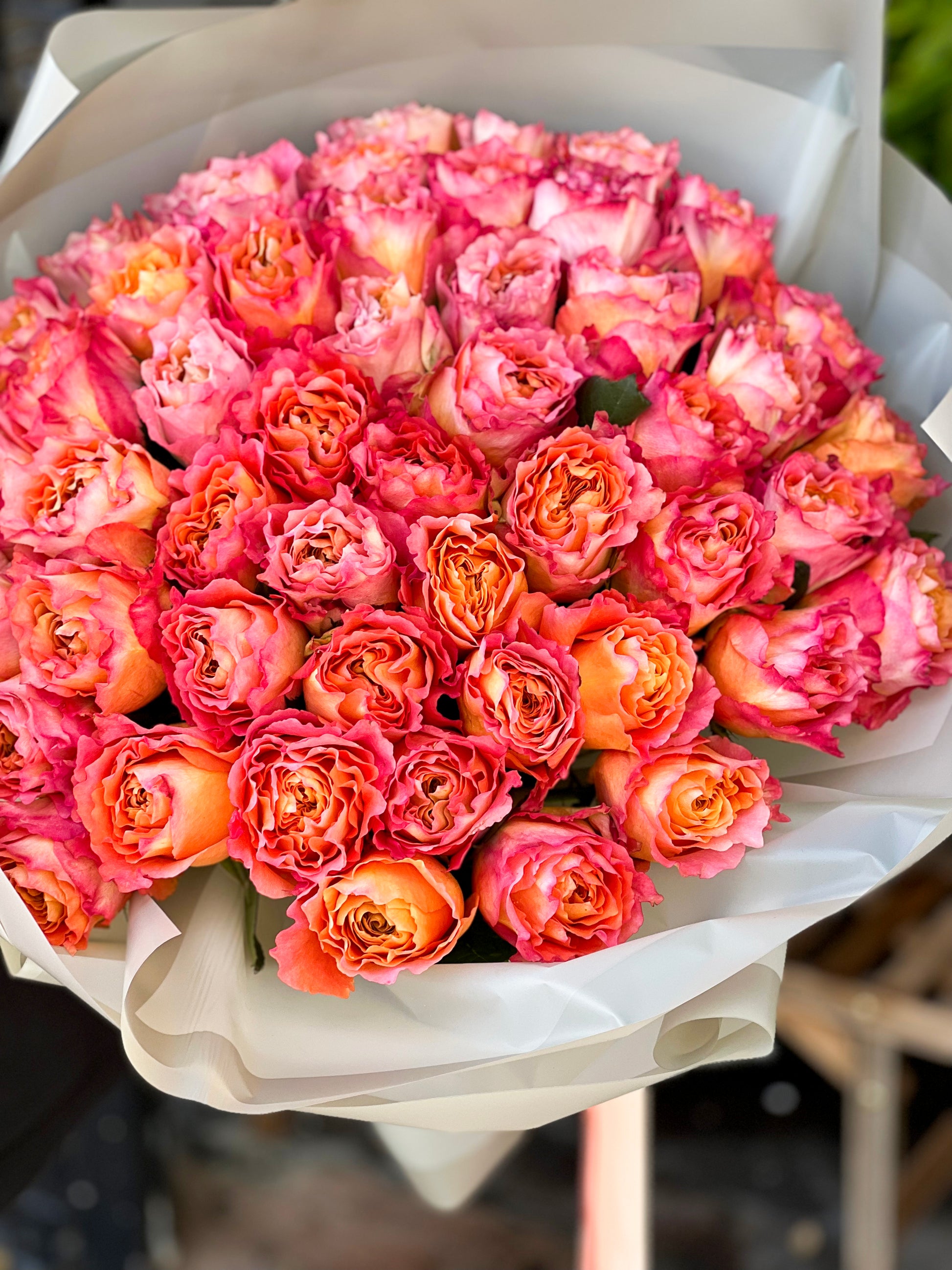 Elegant premium rose bouquet in luxury wrapping