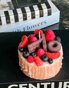 Dessert Cake Candle | Handmade Soy Wax Candle with Berries & Chocolate buy online Luxury Flowers Miami