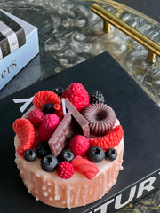 Dessert Cake Candle | Handmade Soy Wax Candle with Berries & Chocolate buy online Luxury Flowers Miami