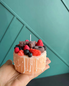 Dessert Cake Candle | Handmade Soy Wax Candle with Berries & Chocolate buy online Luxury Flowers Miami