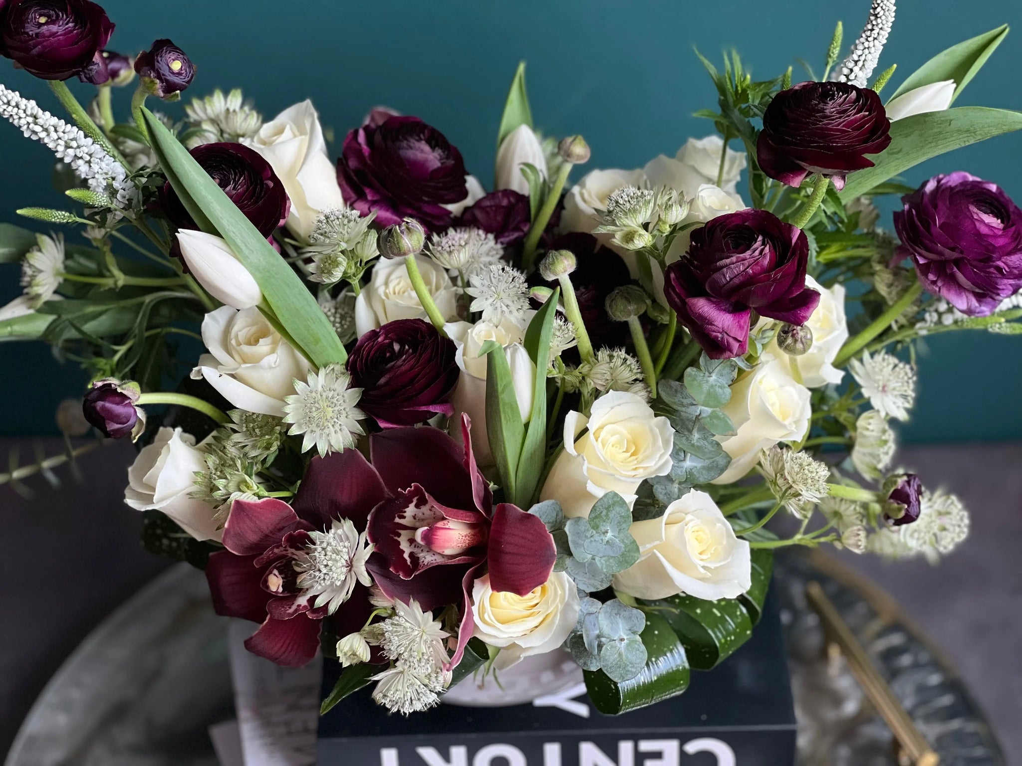 Luxury Mixed Flower Arrangement | Roses & Orchids Design buy online Luxury Flowers Miami