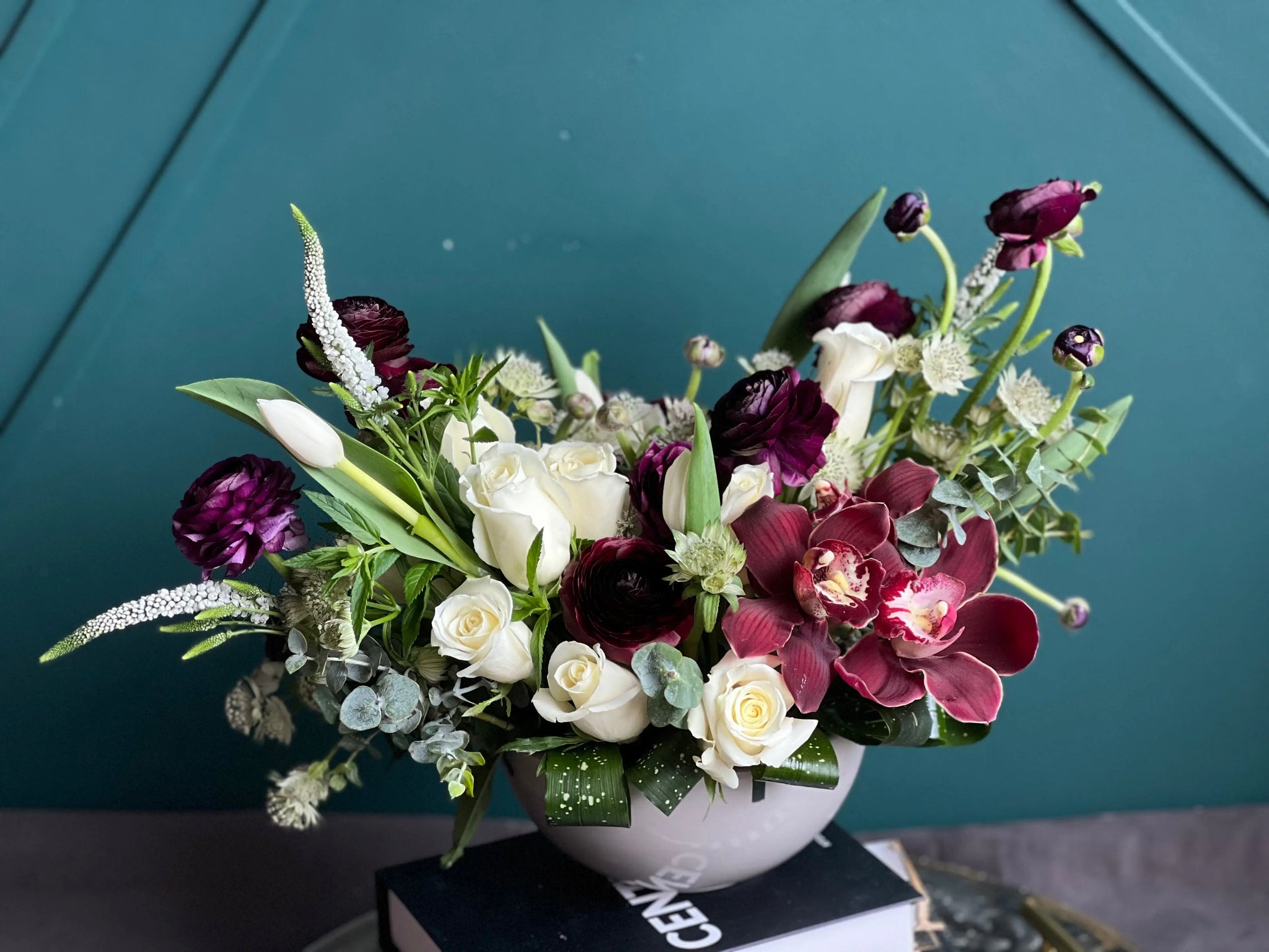 Luxury Mixed Flower Arrangement | Roses & Orchids Design buy online Luxury Flowers Miami