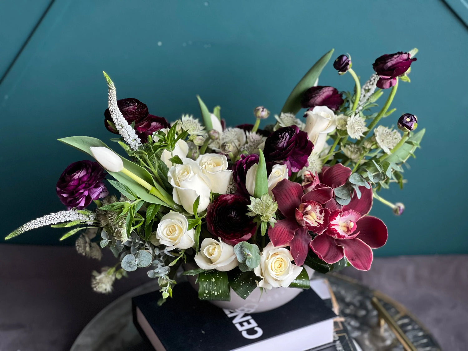 Luxury Mixed Flower Arrangement | Roses & Orchids Design buy online Luxury Flowers Miami