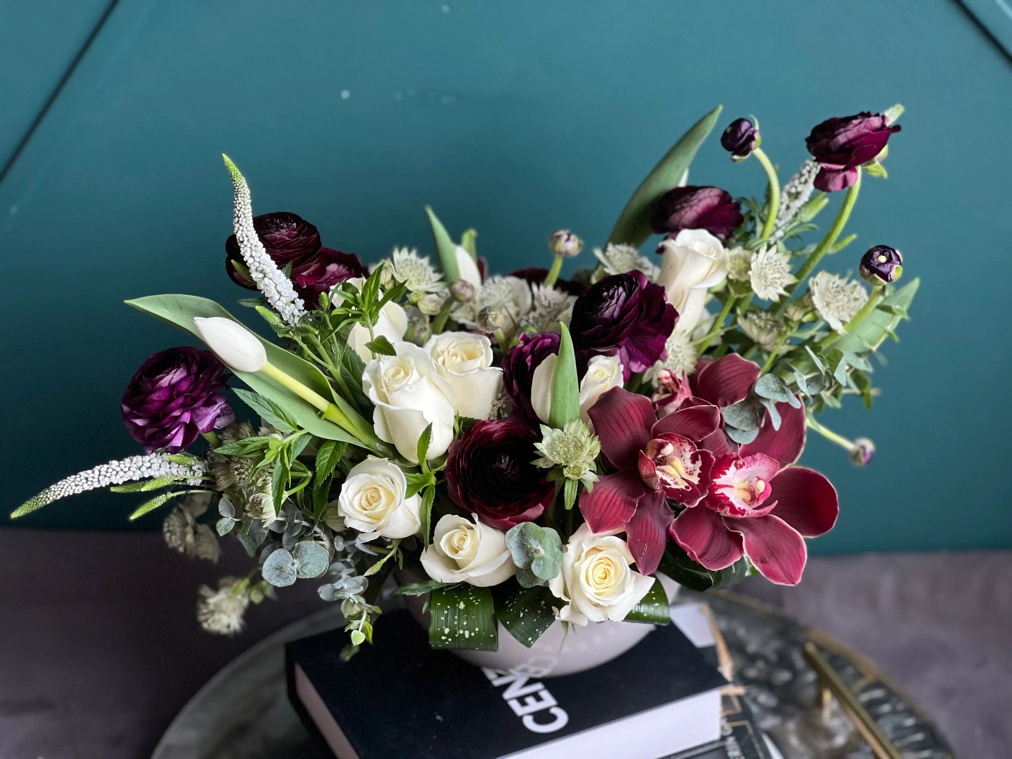 Luxury Mixed Flower Arrangement | Roses & Orchids Design buy online Luxury Flowers Miami