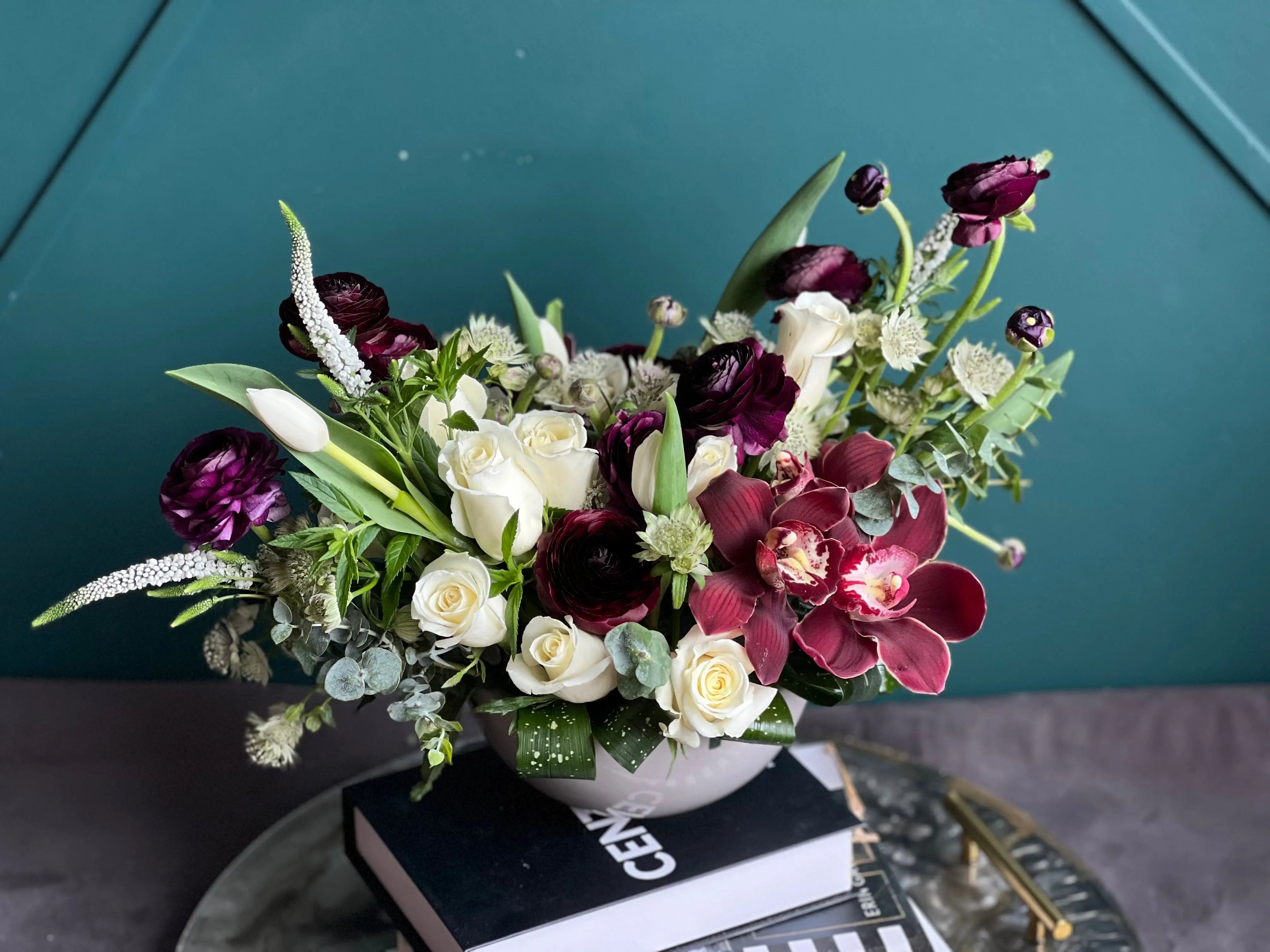 Luxury Mixed Flower Arrangement | Roses & Orchids Design buy online Luxury Flowers Miami