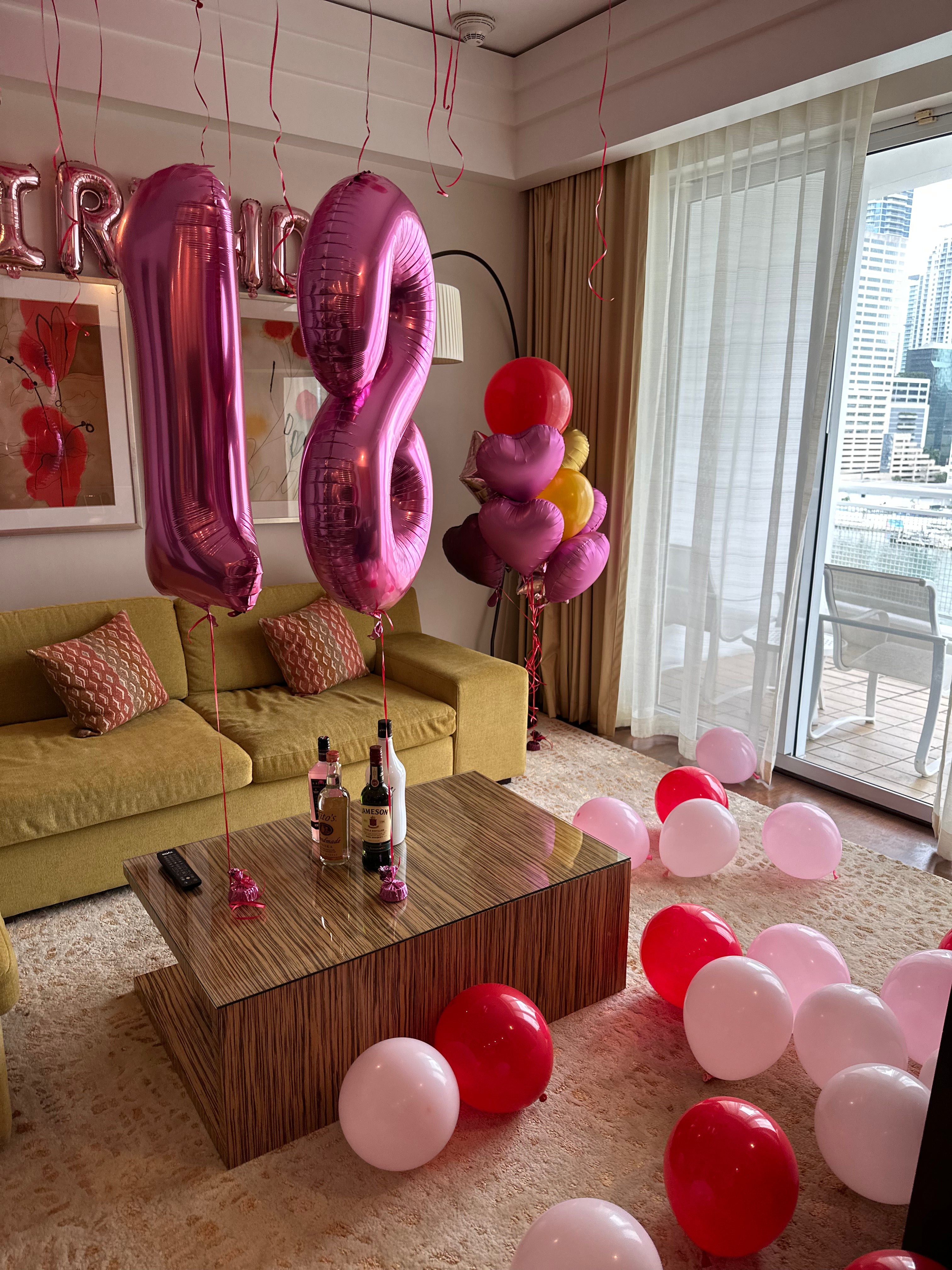 Luxury Birthday Balloon Room Setup