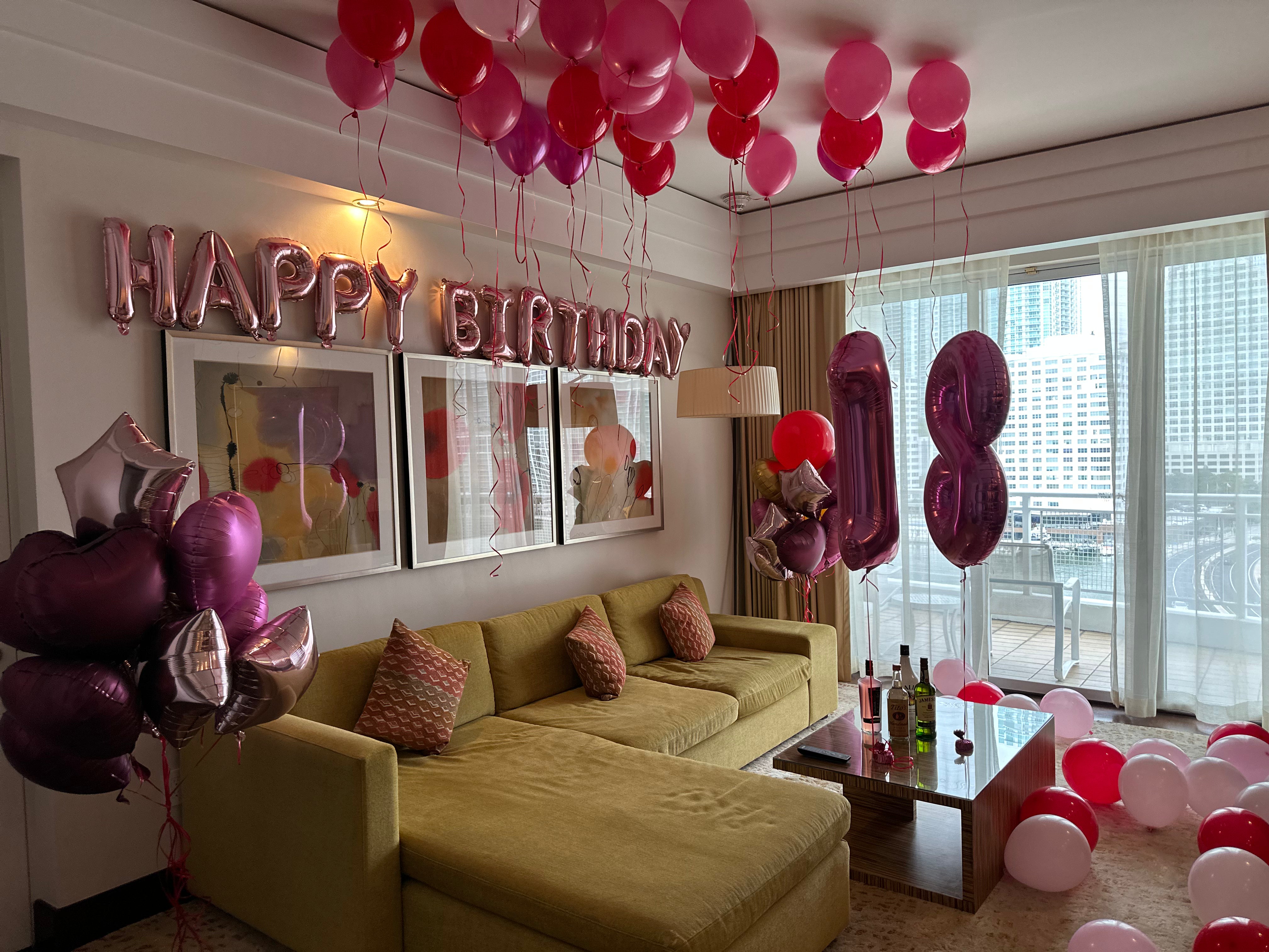 Luxury Birthday Balloon Room Setup