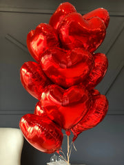 Red Heart Foil Balloons Luxury Flowers Miami