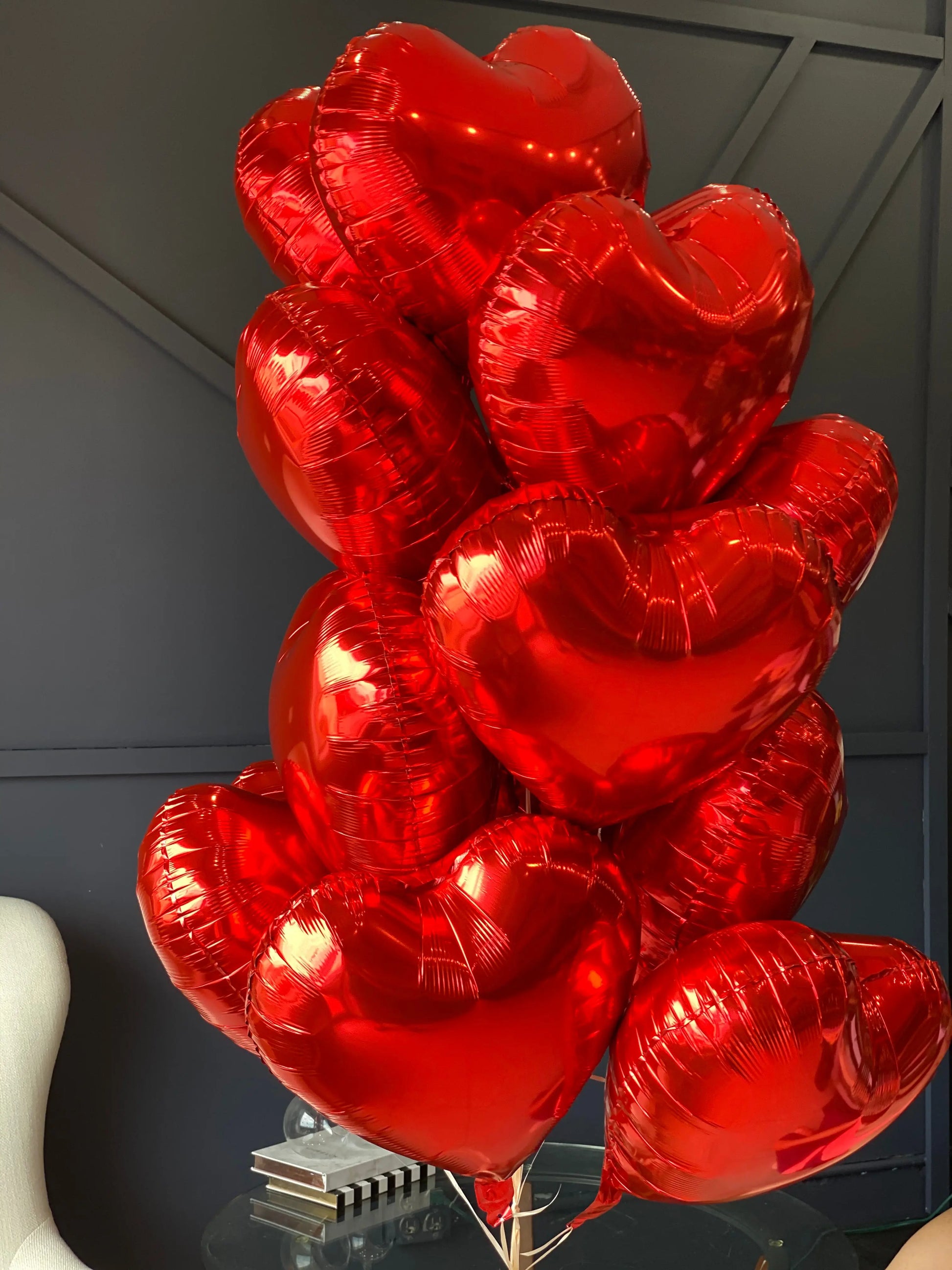 Red Heart Foil Balloons Luxury Flowers Miami