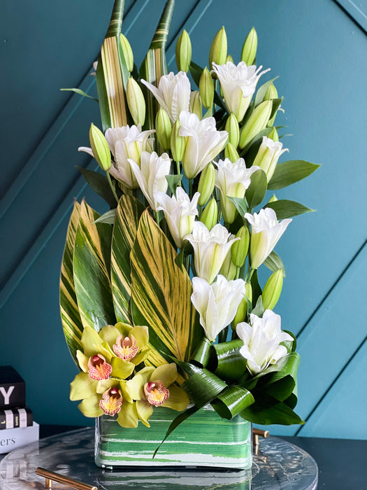 "Clean Lines" - Lilies arrangement